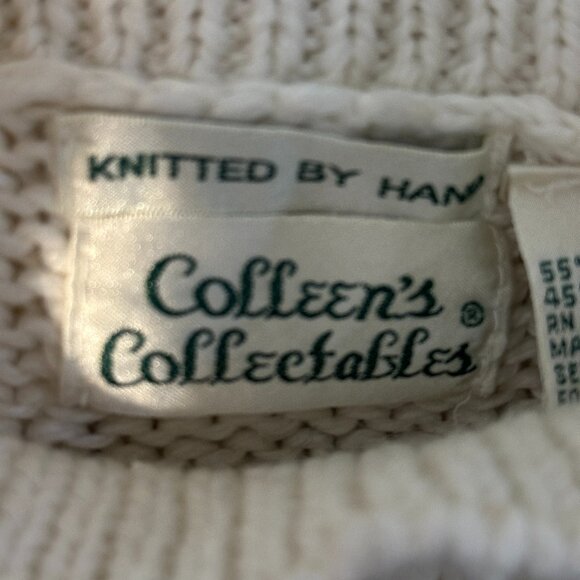 Vintage Cream Mock Neck Cottage Core Coastal Grandmother Sweater Sz Large - Picture 2 of 6